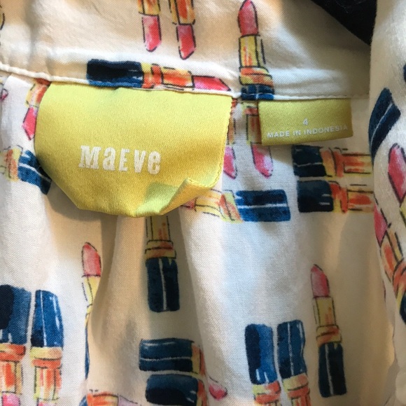 |Anthropologie| Maeve Lipstick Tank Button Blouse - Picture 4 of 7